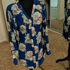 Floral Skull Kimono Top